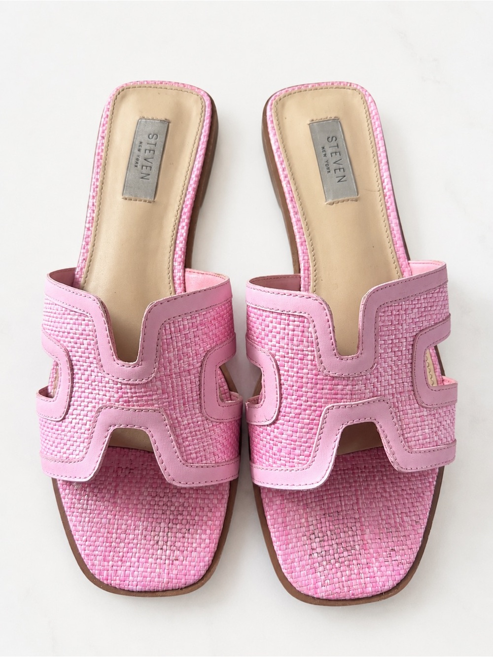 Steve Madden Pink Woven Sandals